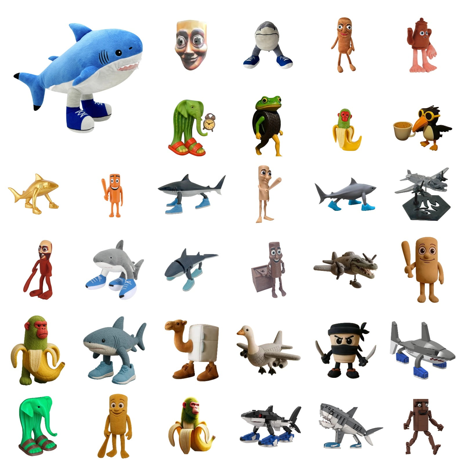 Tralalero Hai Kuscheltier Mit Sneakers - Lustiges Plüschtier 40cm Italian Brainrot