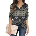 thumbnail image 1 of Traleubie Plus Size Floral Tunic Tops for Womens 3/4 Roll Sleeve V Neck Blouses Long Sleeve Shirts of Female, 1 of 7