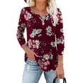 thumbnail image 1 of Traleubie Plus Size Tunic Tops Long Sleeve Casual Solid Henley V Neck Shirts for Women M-4XL, 1 of 8