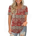 thumbnail image 1 of Traleubie Women Plus Size Short Sleeve Tops Casual Lace Pleated Tunic Tops m-4x, 1 of 4