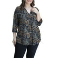 thumbnail image 1 of Traleubie Women's Plus Size Shirts 3/4 Sleeve Floral Print Blouses V Neck Tunic Tops, 1 of 8