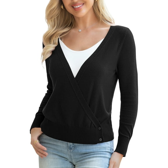Traleubie Women's Sweaters Cardigan V Neck Button Down Open Front Shrug for Women s-2xl