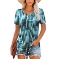 thumbnail image 1 of Traleubie Womens Plus Size Tunic Tops Short Sleeve Casual Floral Henley Shirts L-4XL, 1 of 6