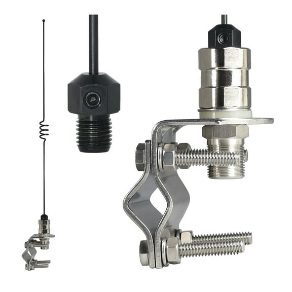 Tram 140 to 170 MHz VHF/430 to 450 MHz UHF 17-1/4-In. Tall Pre-Tuned Dual-Band Amateur Antenna with Stainless Steel Mirror Mount, 1183