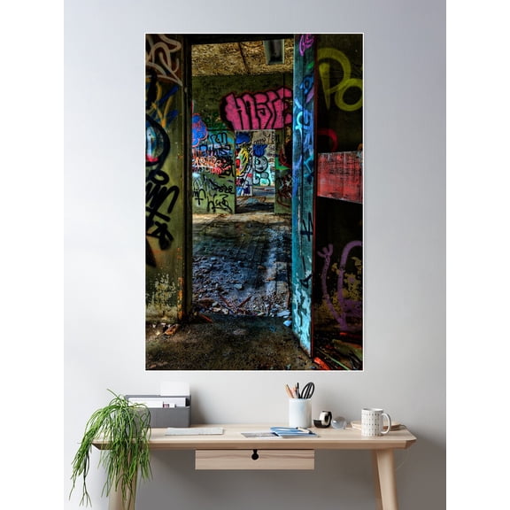 Tram Shed Doors 1 Poster Wall Art, Modern Wall Decor For Living Room Bedroom, 24x36 UNFRAMED