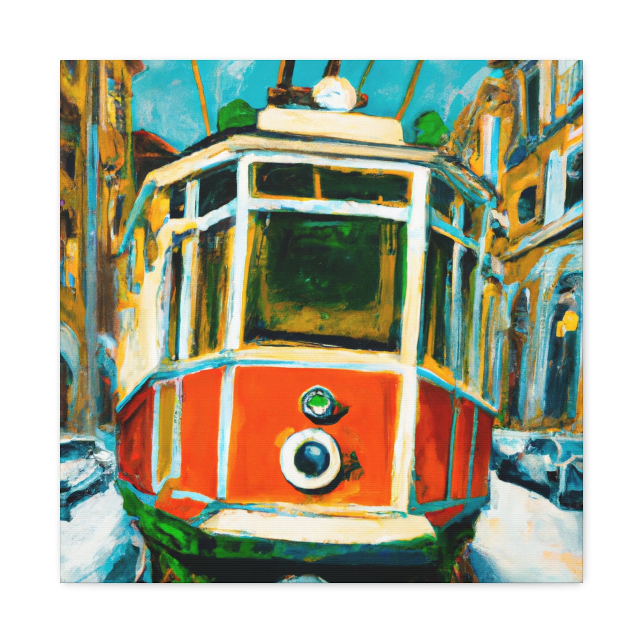 "Tram Through Neoclassicism" - Canvas