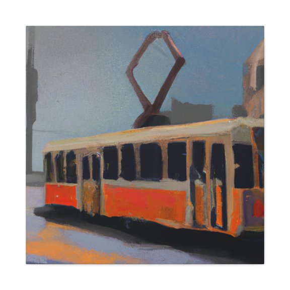 "Tram at Twilight Scenes" - Canvas