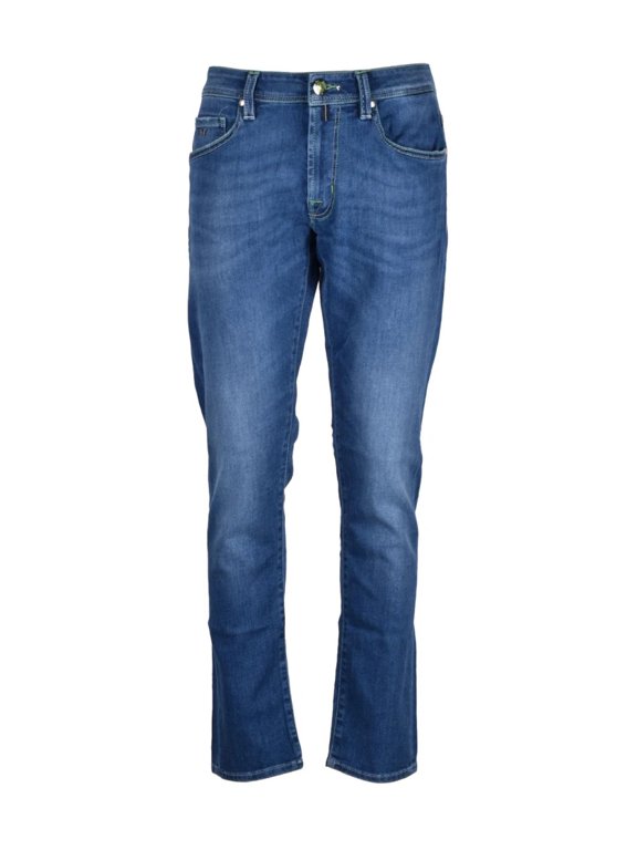 Blue Cotton Elastomultiester Elastane Men Jeans (Men's)