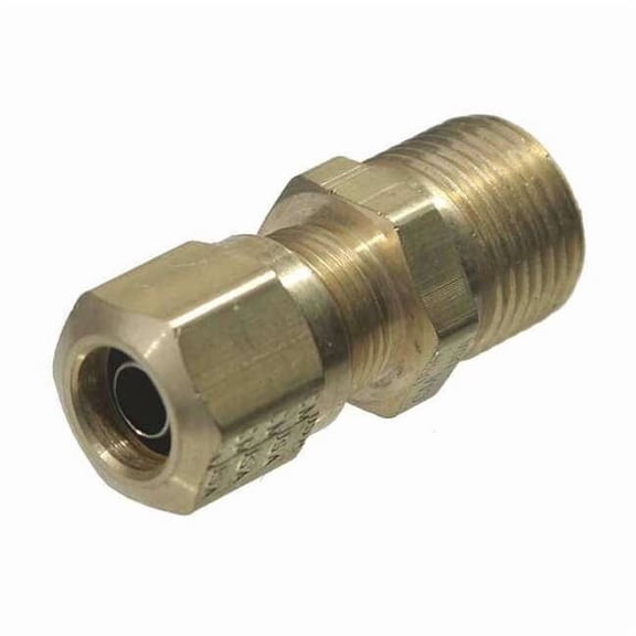 Strt, Brass, Comp. 3/8 in, MNPT 1/4 in 968-6NS