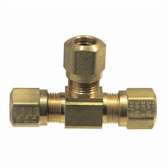 Tramec Tee,Brass,Comp3/8",Comp3/8",Comp1/4" 964-6-6-4