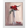 thumbnail image 1 of Tramoni, Oliver 19x24 White Modern Wood Framed Museum Art Print Titled - Les fleurs rouges I, 1 of 4