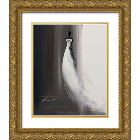 Tramoni, Oliver 26x31 Gold Ornate Wood Framed with Double Matting Museum Art Print Titled - Silhouette feminine II