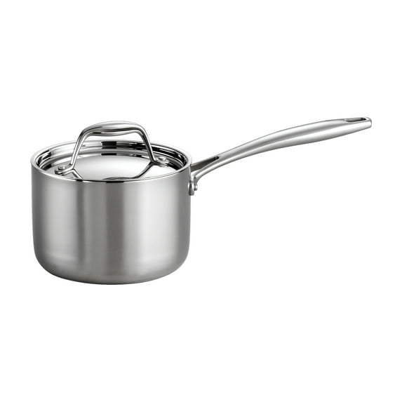 Tramontina Signature 1.5-Quart Tri-Ply Clad Stainless Steel Sauce Pan with Lid, Induction Ready, Oven & Dishwasher Safe