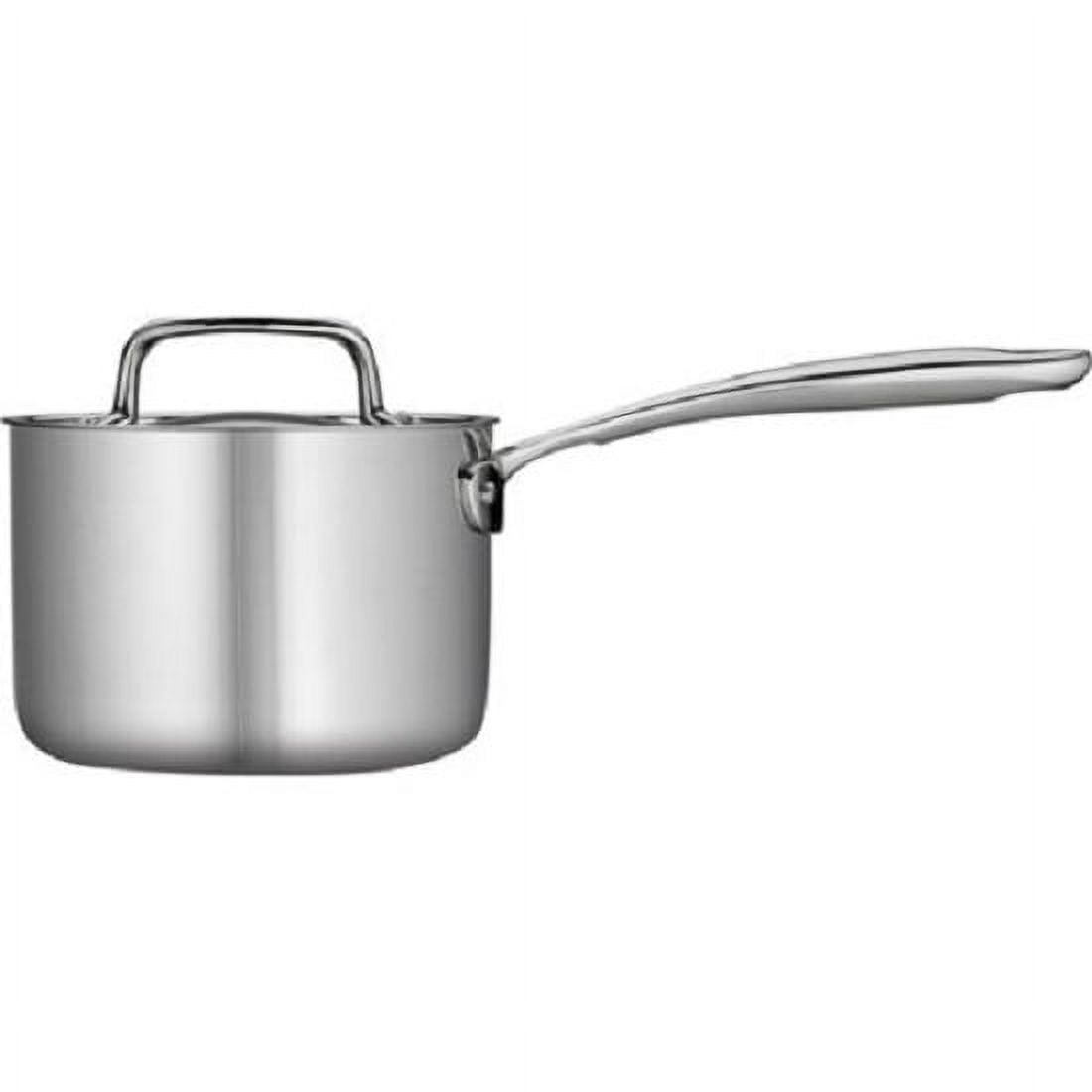 TRAMONTINA Stainless Steel Saucepan with Lid ~ 2.5 qt ~ INOX-18/10-20 cm