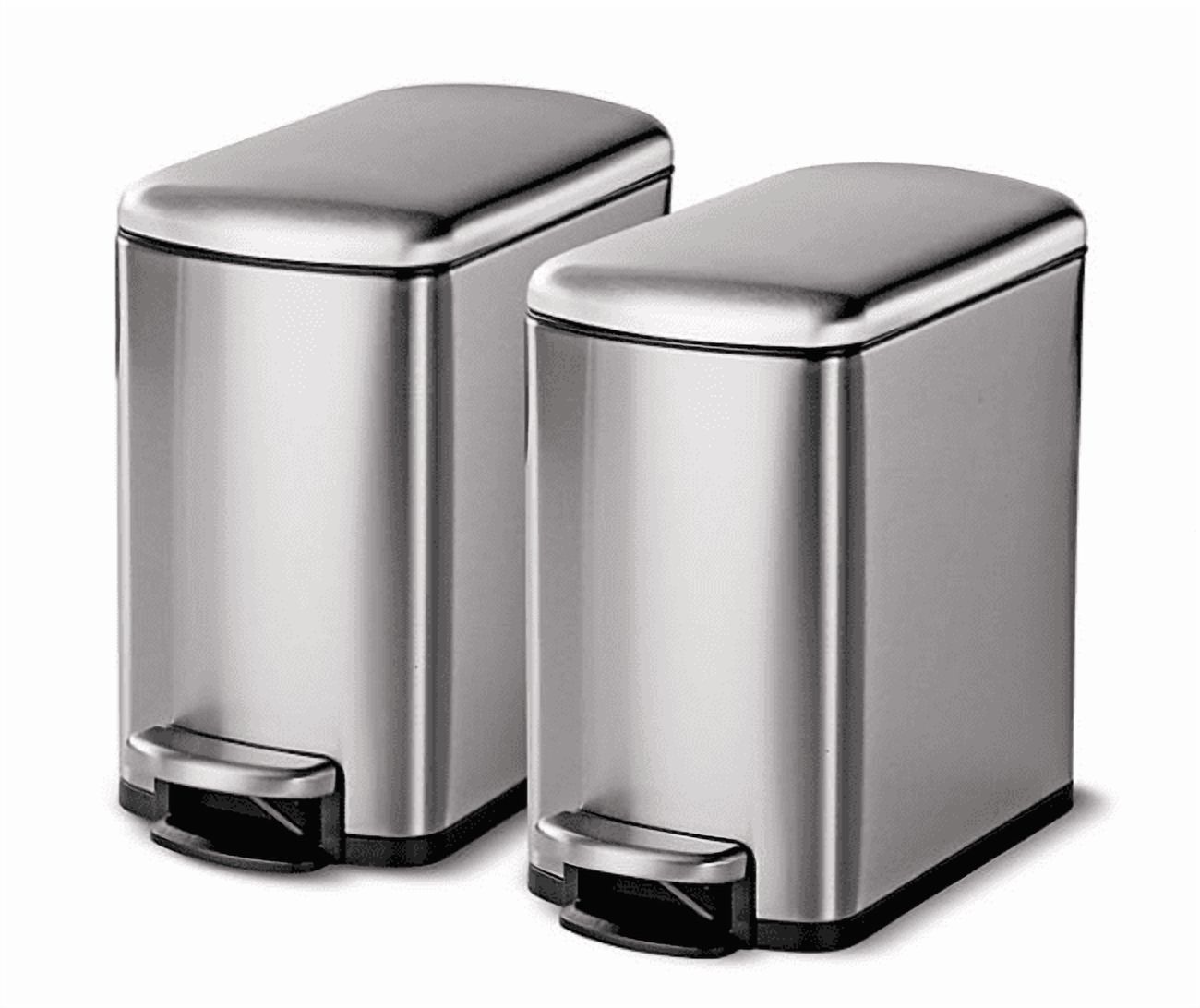 Tramontina 1.6 Gallon Step Trash Cans, 2 pack