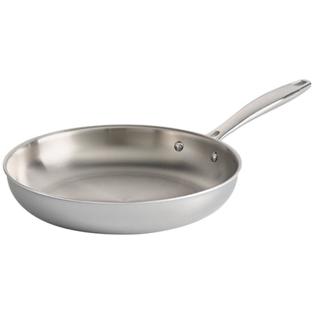 Tramontina Signature 10-Inch Tri-Ply Clad Stainless Steel Mirror Polished Fry Pan, Induction Ready, Oven-Safe