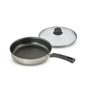 Tramontina 10-Inch Non-Stick Covered Deep Saute Pan, Champagne