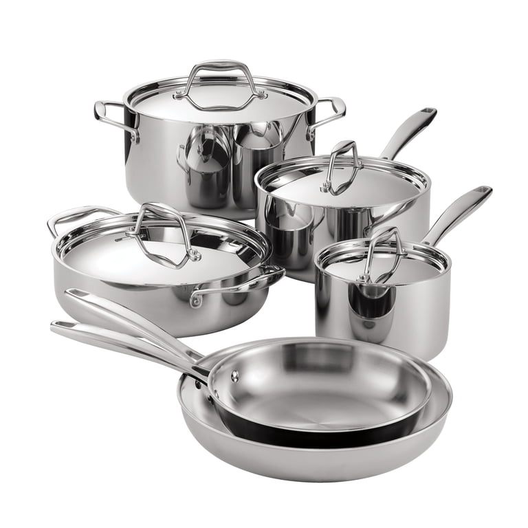 Tramontina 10 PC Tri-Ply Clad Stainless Steel Cookware Set