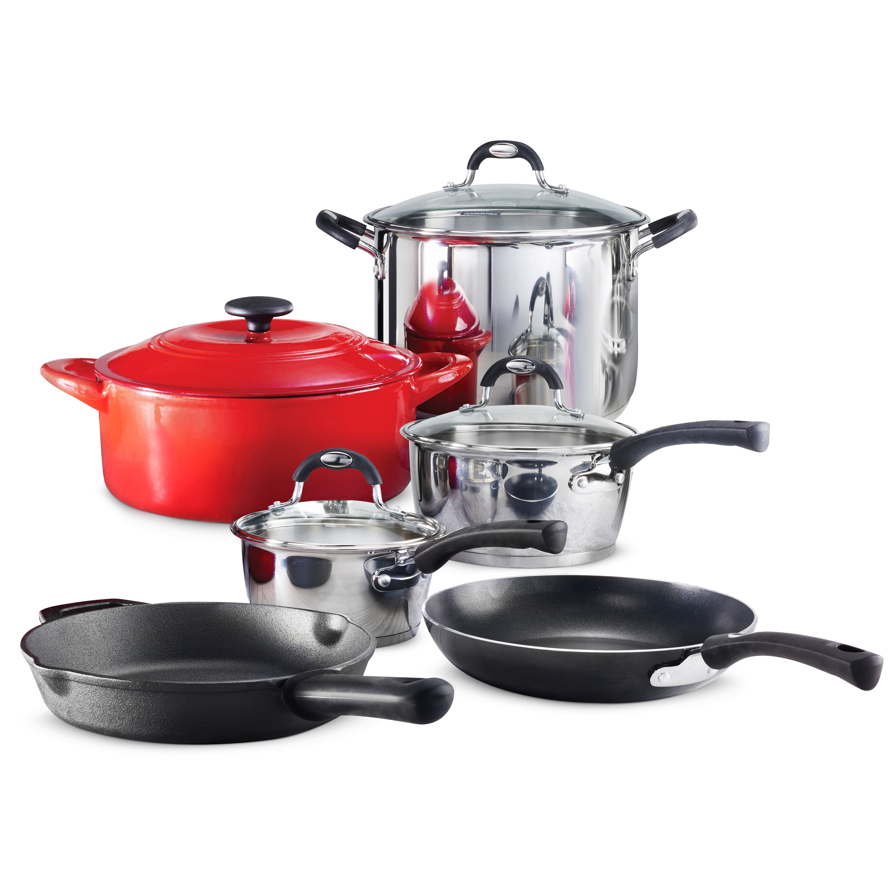 Tramontina 3-Piece Kitchen Essentials Cast Iron Cookware Set (Latte)