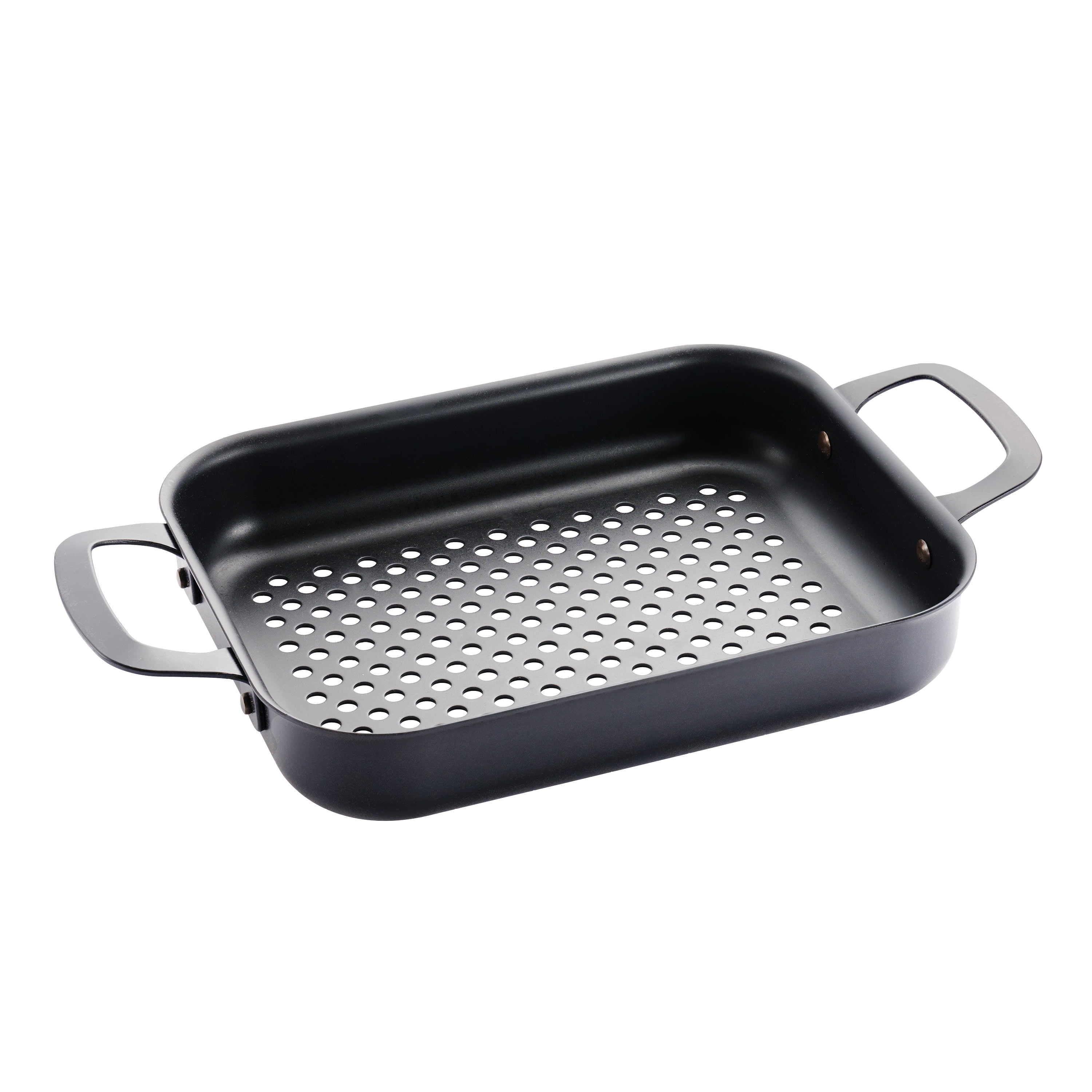 Tramontina Churrasco BBQ 11-Inch Carbon Steel Rectangular Grill Pan, Roaster, Perforated, Oven-Safe