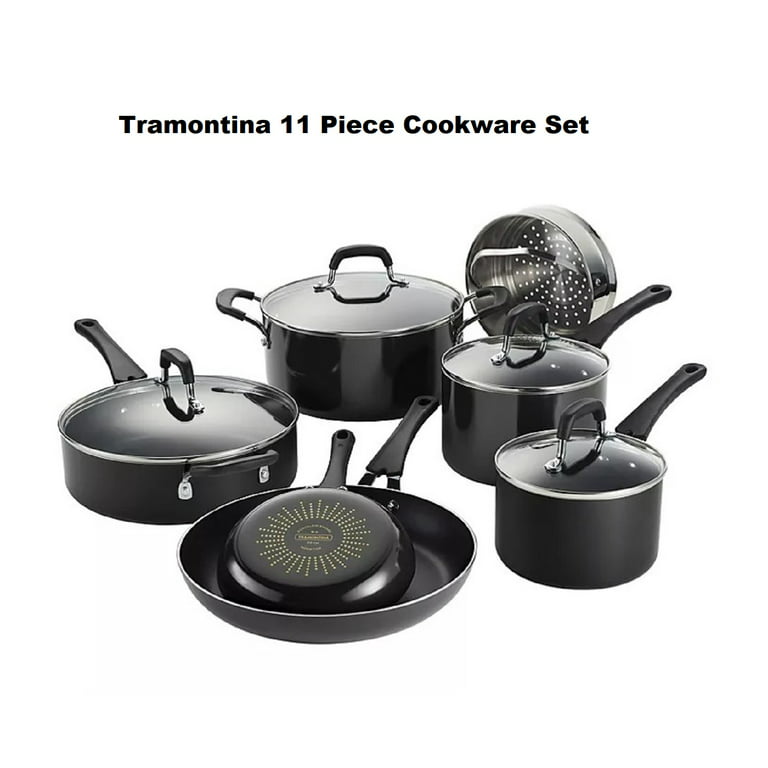 Tramontina Primaware 18 Piece Non-stick Cookware Set, Steel Gray 