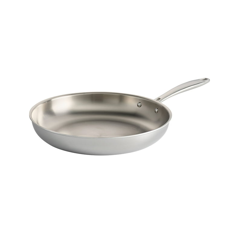 Gourmet Tri-Ply Clad 12 in. Stainless Steel Frying Pan with Helper Handle Gourmet Tri-Ply Clad 12 in. Stainless Steel Frying Pan with Helper Handle