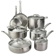 Tramontina 12 Piece Tri-Ply Clad Stainless Steel Cookware Set, Stainless Steel
