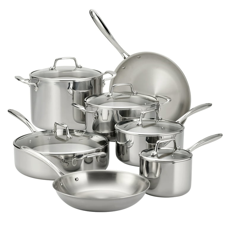 Kirkland 10 piece 5-ply clad Stainless Steel Cookware Set-like new