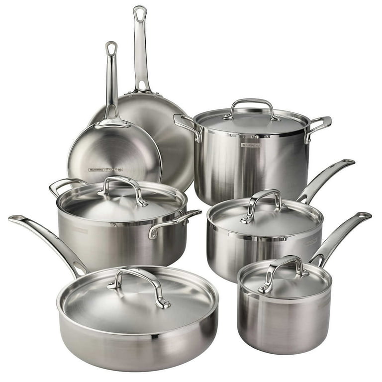 Tramontina Gourmet 8 Piece Tri-Ply Clad Stainless Steel Cookware Set