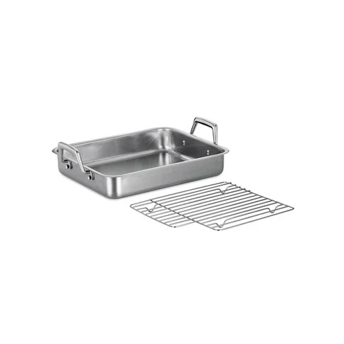 Tramontina 13.5Inch Stainless Steel Roasting Pan with Rack, Turkey Roaster for
