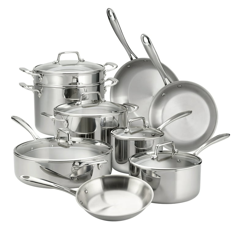 Member's Mark Tri-Ply Clad 14-Pc. Cookware Set - Sam's Club  Cookware set,  Cookware set stainless steel, Cookware essentials