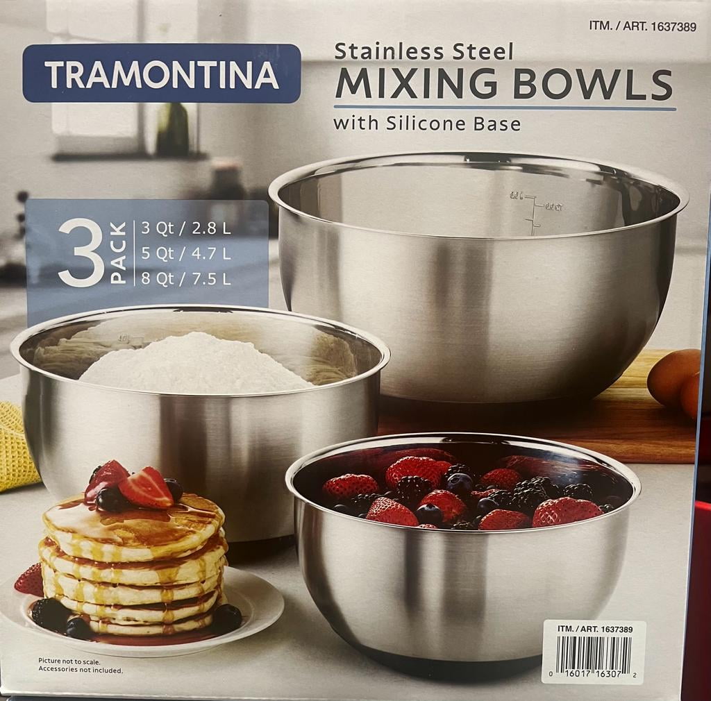 Tramontina 3 pack stainless steel mixing bowls - Has been used