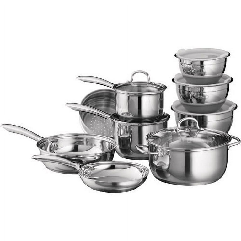 Tramontina 15-Piece 18/10 Stainless Steel Cookware Set 