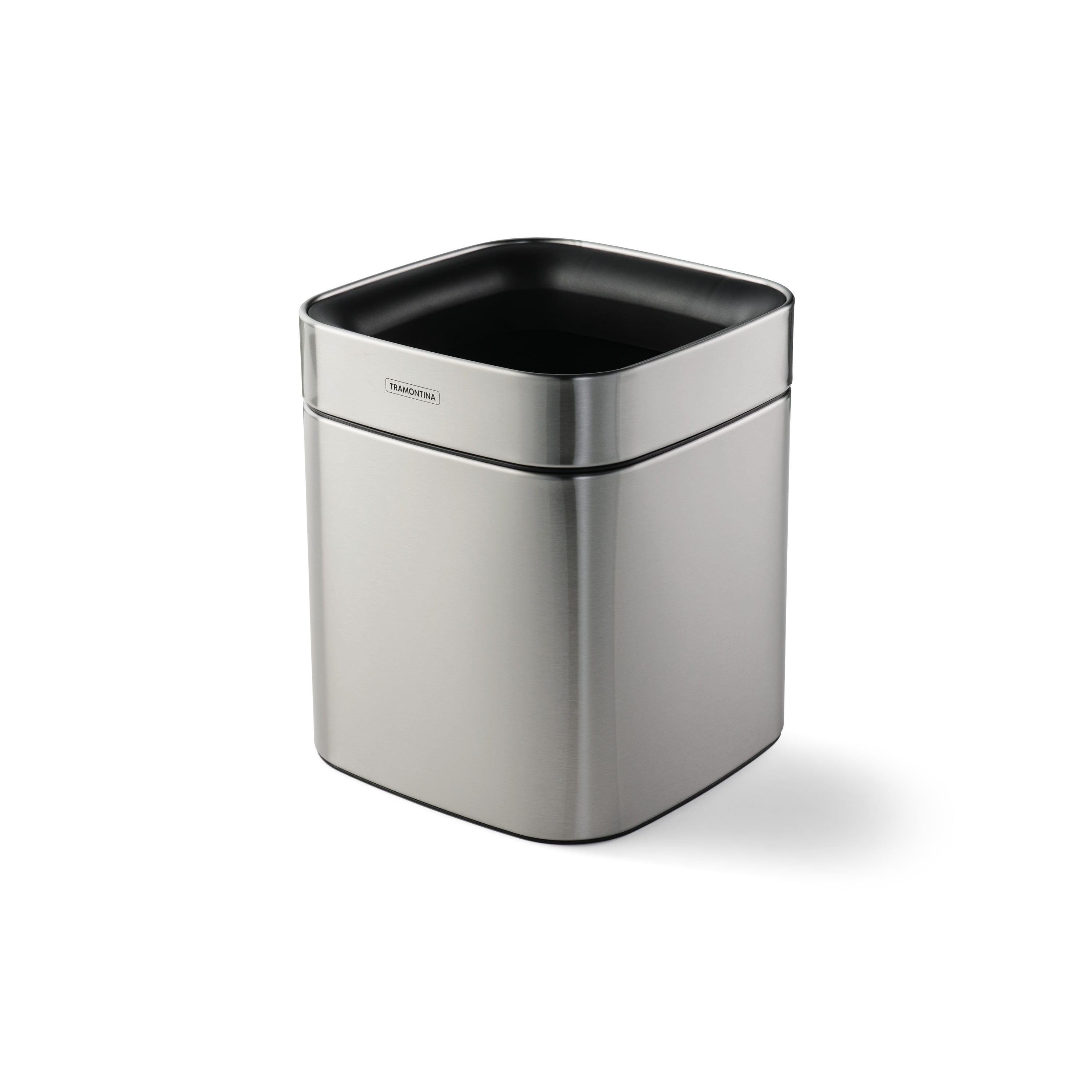 Tramontina 2.11 Gal Open Waste Bin Square Stainless Steel Natural 81200