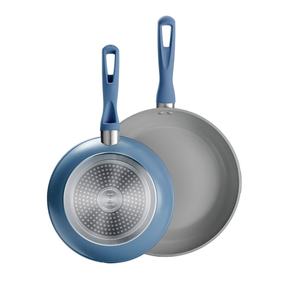 Tramontina Solara 2-Pack 10-inch & 12-inch Aluminum Ceramic Nonstick Fry Pans, Induction-Ready Cookware, Oven & Dishwasher Safe - Blue