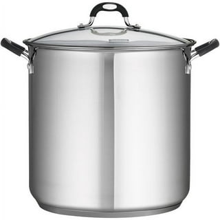 Stock Soup Pot 35 Quart Stainless Steel Heavy Bottom Brewing Bone Broth Tamales Pozole Catering Induction GAS Electric
