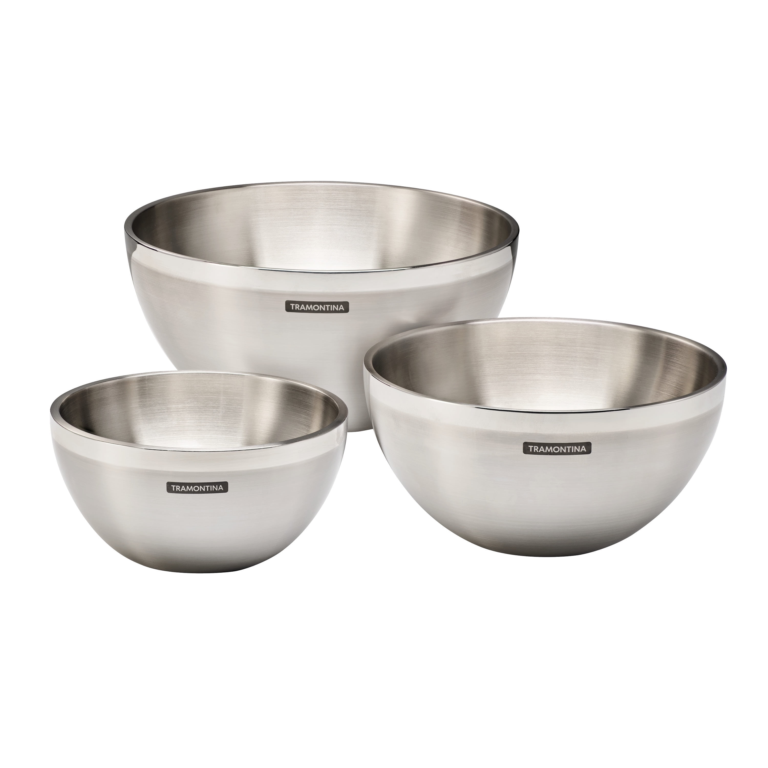 Tramontina 3 Piece Double Wall Stainless Steel Mixing Bowl