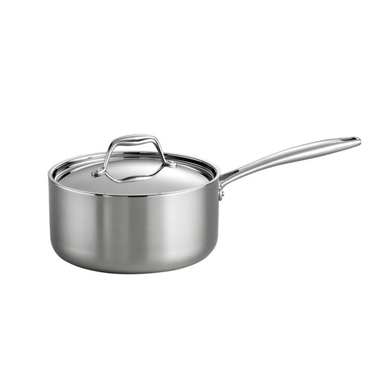 Tramontina Signature 3-Quart Tri-Ply Clad Stainless Steel Sauce Pan with Lid, Induction Ready, Oven & Dishwasher Safe