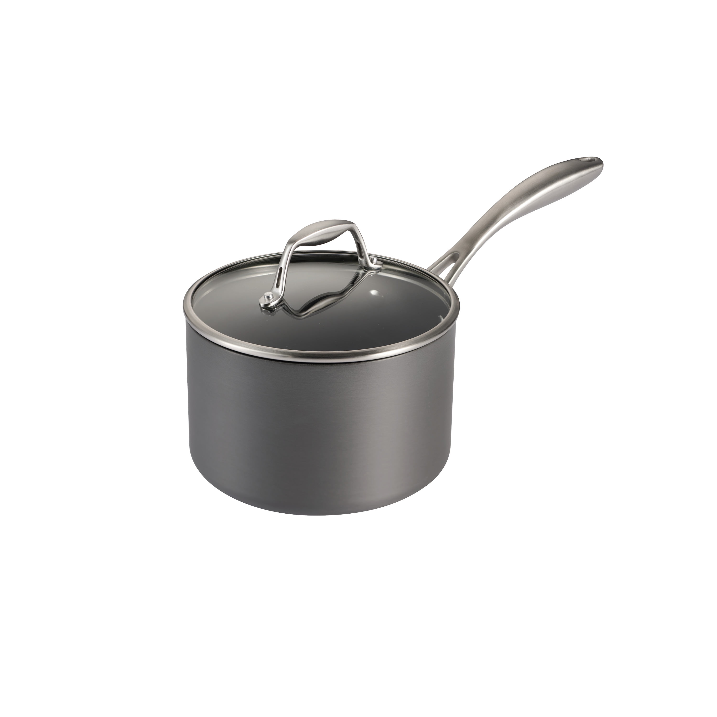 3 Qt Gray Aluminum Non-Stick Covered Sauce Pan