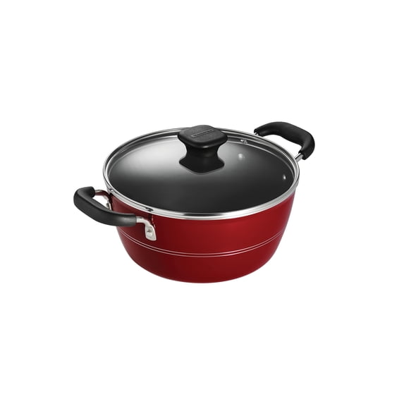 Tramontina Sicilia 4.5-Quart Non Stick Dutch Oven with Glass Lid, Aluminum Nonstick Cooking Pot, Raspberry