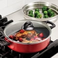 thumbnail image 1 of Tramontina 4-Quart Nonstick Everyday Pan with Steamer and Lid, Metallic Red, Dishwasher Safe, 1 of 7