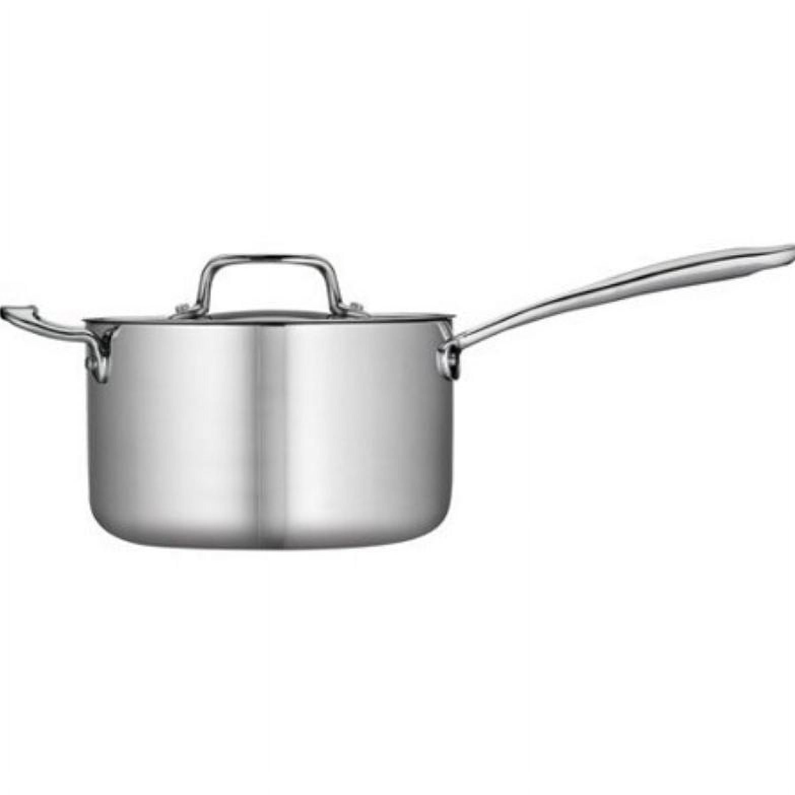 Fortune Candy 1.6-Quart Saucepan with Lid, Tri-Ply, 18/10 Stainless Steel, Advanced Welding , Dishwasher Safe, Induction Ready, Mirror Finish, Silver