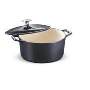 Tramontina Bestow 5.5-Quart Enameled Cast Iron Round Dutch Oven with Lid, Dark Blue, Oven-Safe