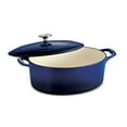 thumbnail image 1 of Tramontina Bestow 5.5-Quart Enameled Cast Iron Round Dutch Oven with Lid, Gradated Cobalt, Oven-Safe, 1 of 5