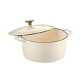 thumbnail image 1 of Tramontina Bestow 5.5-Quart Enameled Cast Iron Round Dutch Oven with Lid, Latte with Gold Knob, Oven-Safe, 1 of 6
