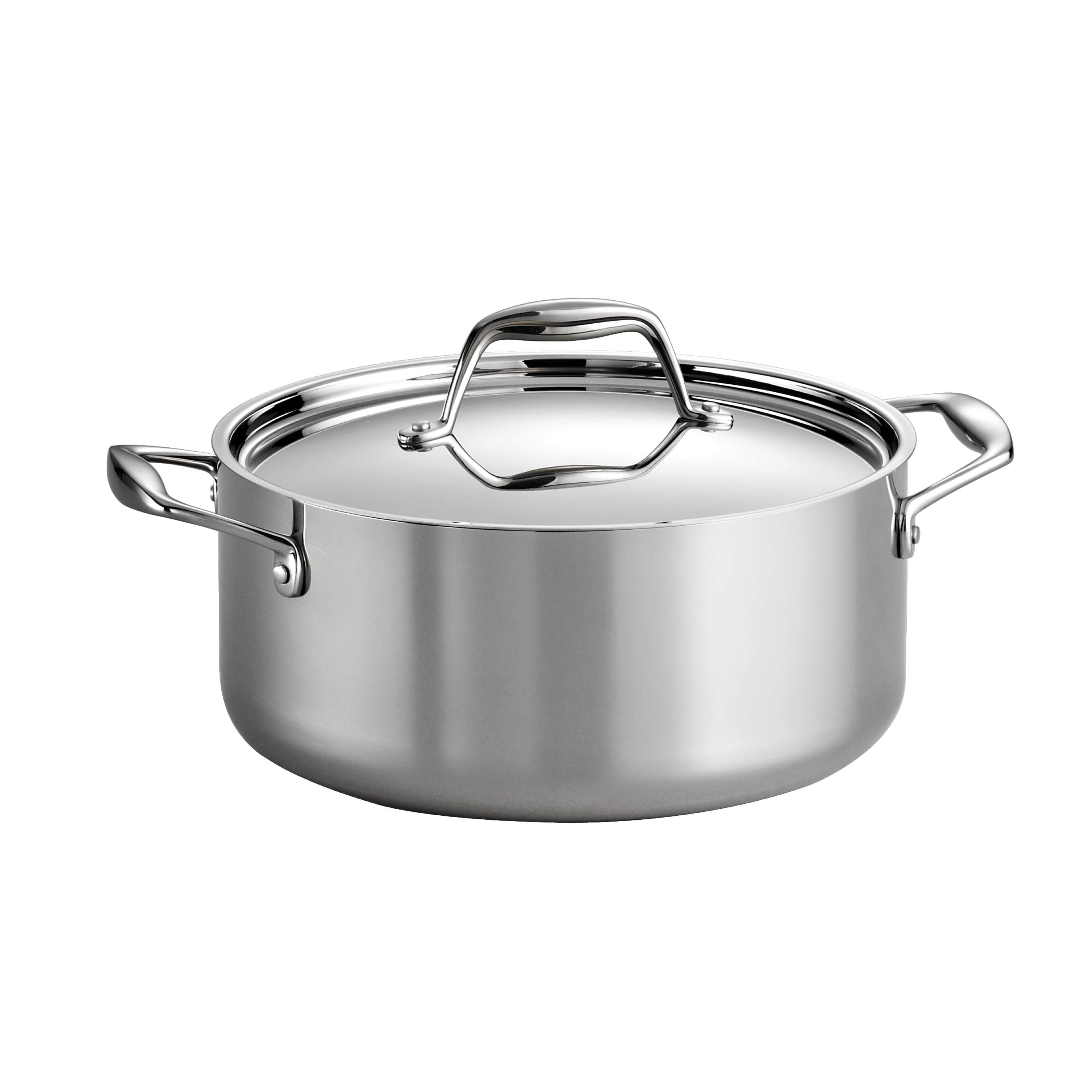 Tri-Ply Clad 5-Quart Stainless Steel Round Dutch Oven