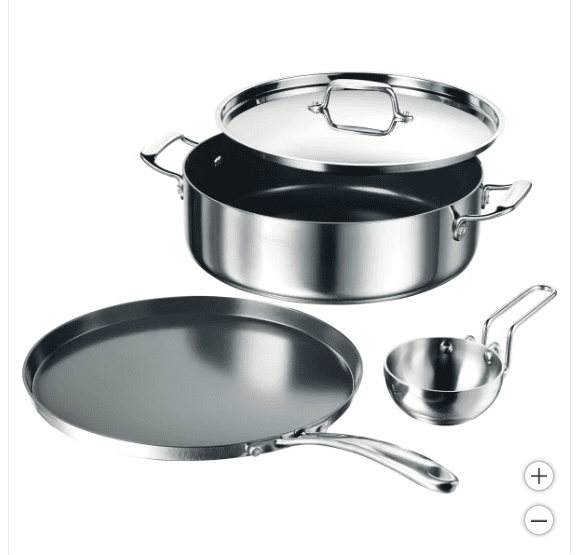 Tramontina Covered Casserole, Dosa Tawa & Tadka Set - Thumbnail 2