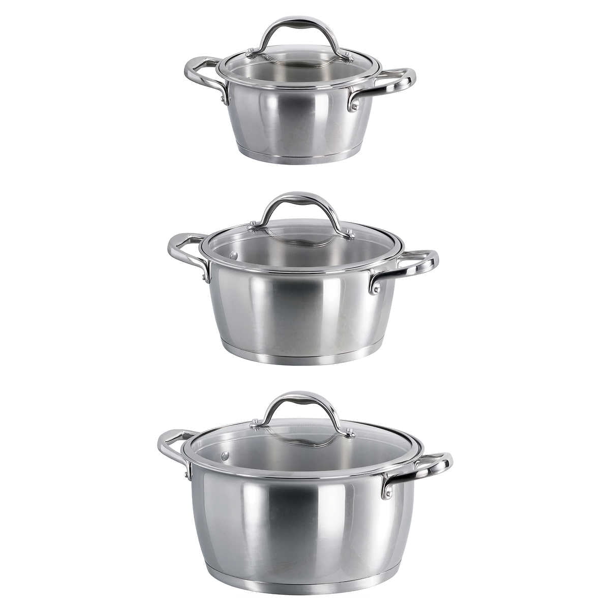 Tramontina 6 Pc Stainless Steel Stackable Cookware Set, 80154/547DS