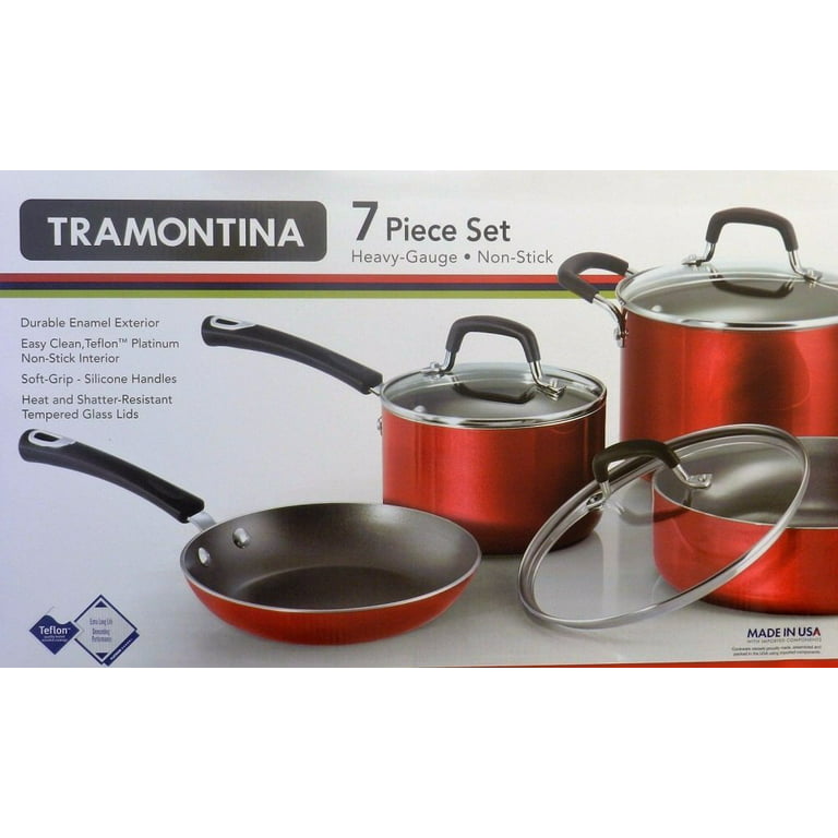 Tramontina 9-Piece Non-stick Cookware Set, Red - Walmart.com