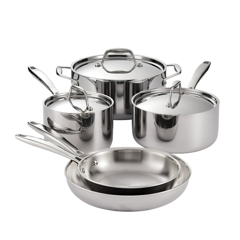 Tramontina 8PC Tri-Ply Stainless Steel Cookware Set, Induction